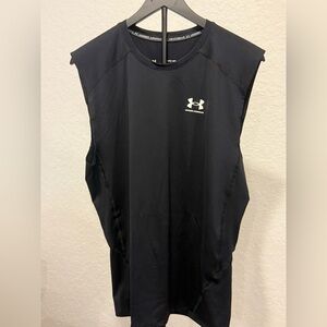 UA 2XL HeatGear Compression Sleeveless Top – Black